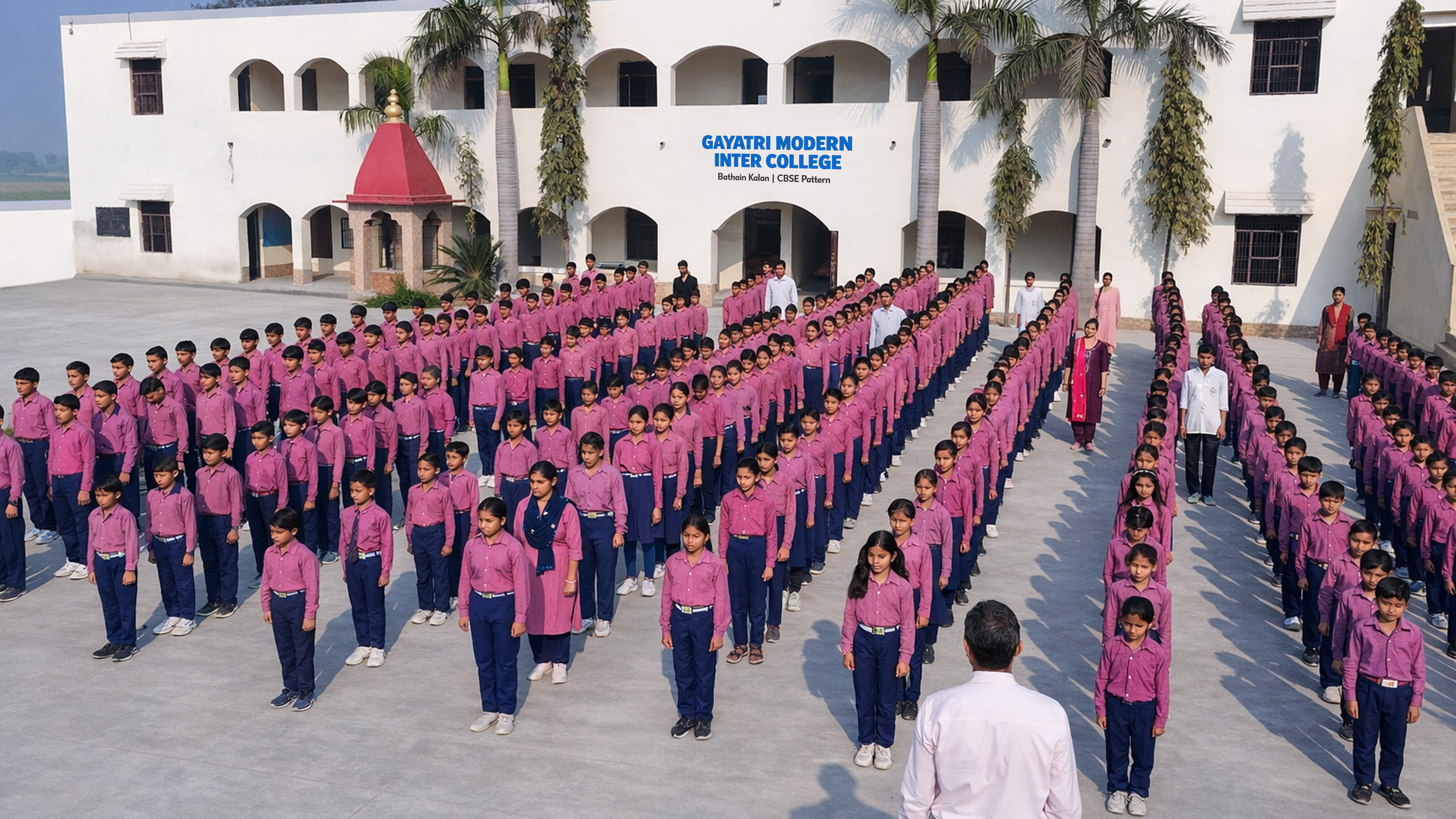 Students studying at Gayatri Modern Inter College